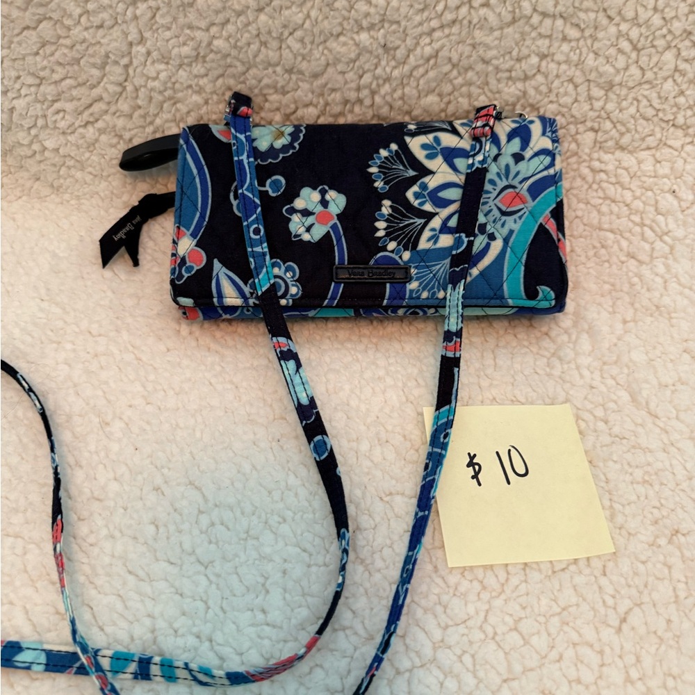 Vera Bradley Navy and Aqua Floral Crossbody